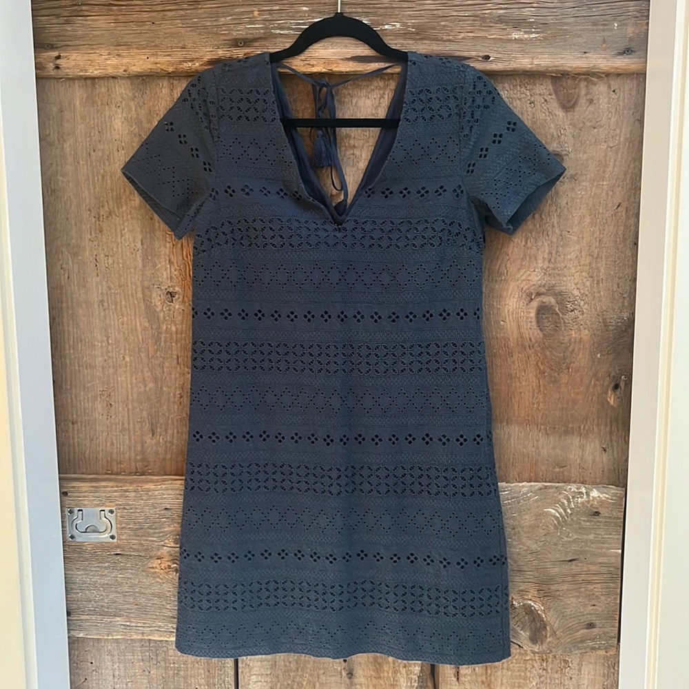 Madewell blue eyelet shift dress